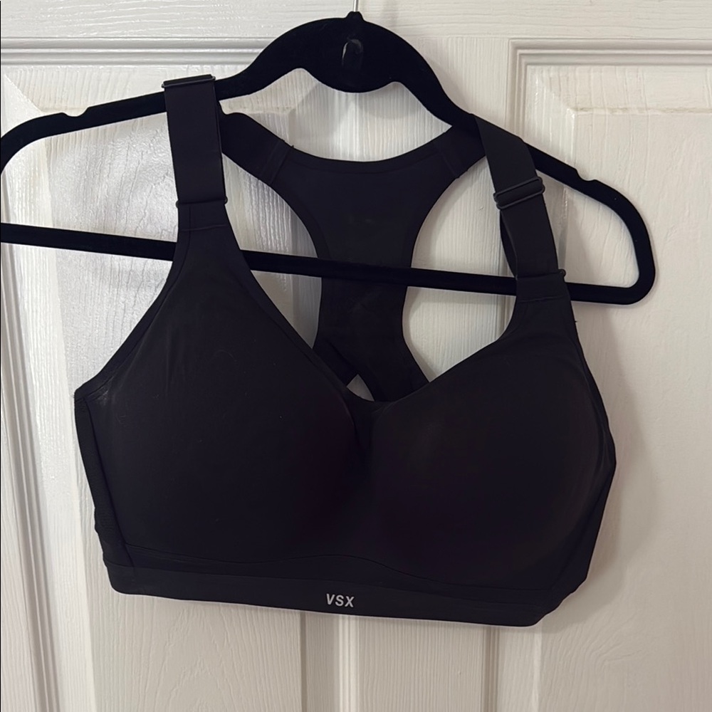 VSX Black Sports Bra with Racerback Design for High-Impact Support